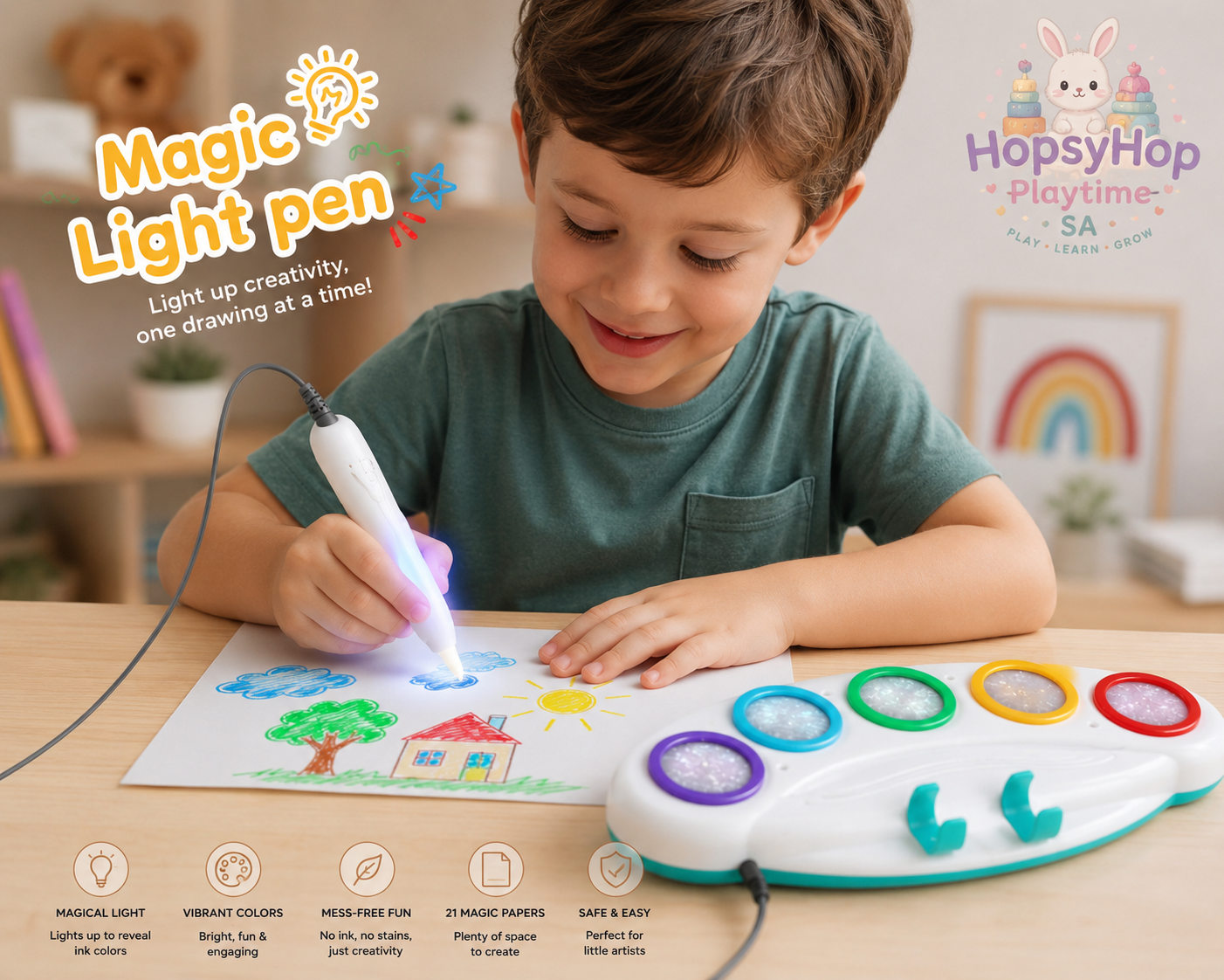 Magic Light Pen™ – Creative Drawing Set by HopsyHop Playtime SA