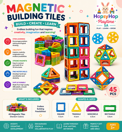 HopsyHop Playtime SA™ Magnetic Building Tiles