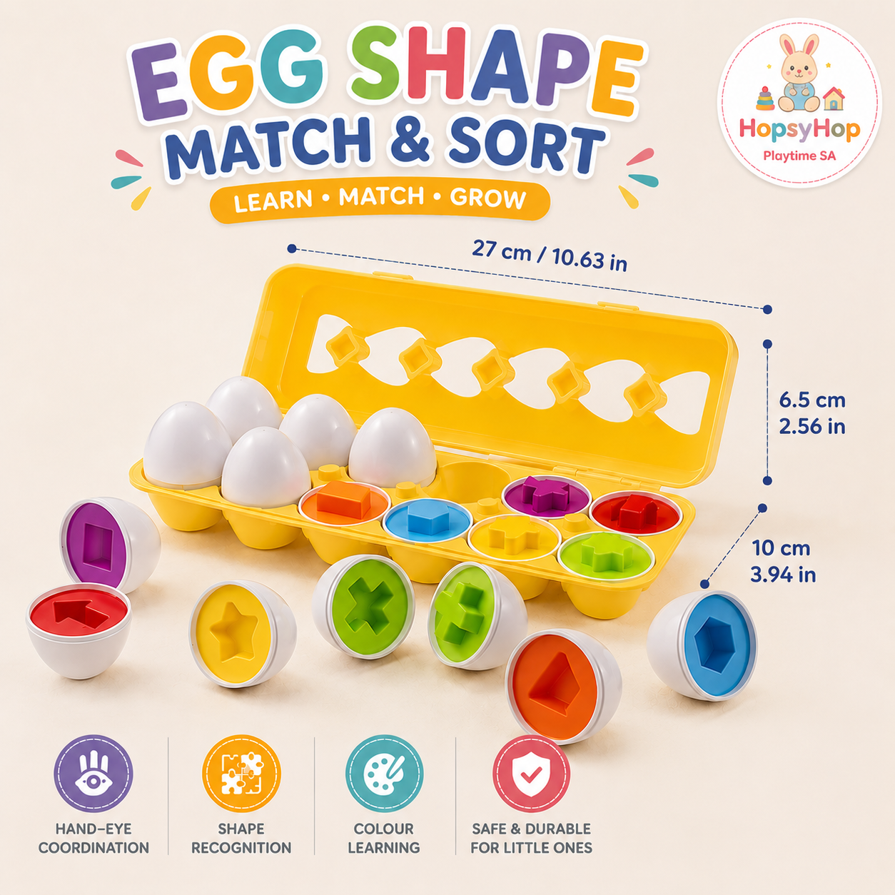 HopsyHop Playtime SA™ Egg Shape Match & Sort